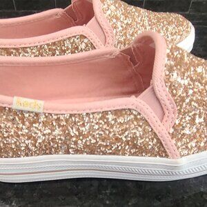 Keds x Kate Spade New York Triple Decker Glitter Sneakers - Rose Gold. Size 5